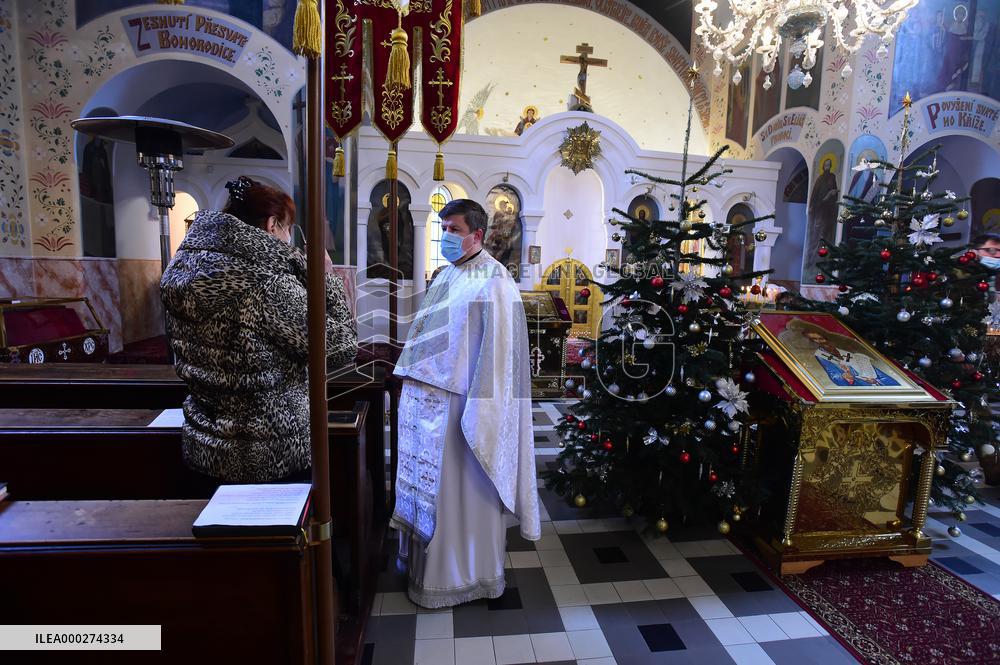 orthodox Christmas liturgy, online, church in Olomouc, mass