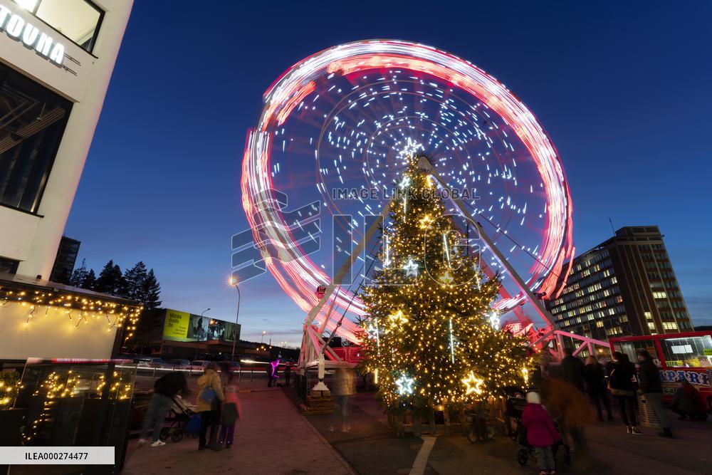 Christmas time, decoration, Zlin, Ferris wheel