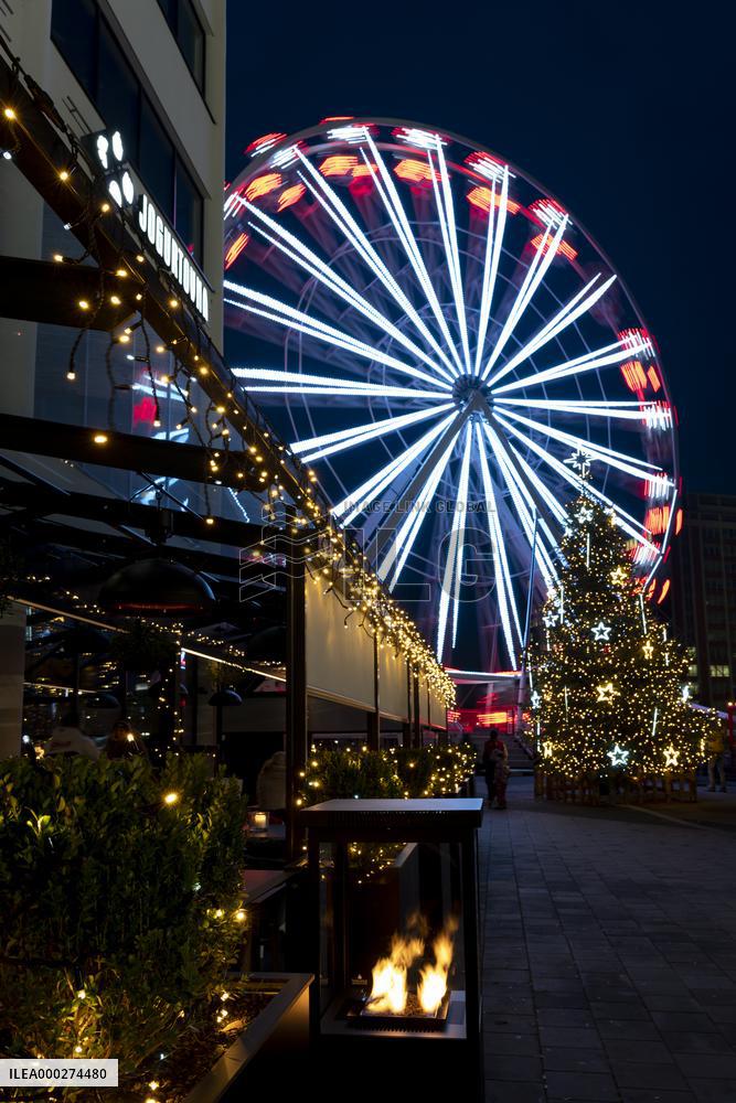 Christmas time, decoration, Zlin, Ferris wheel