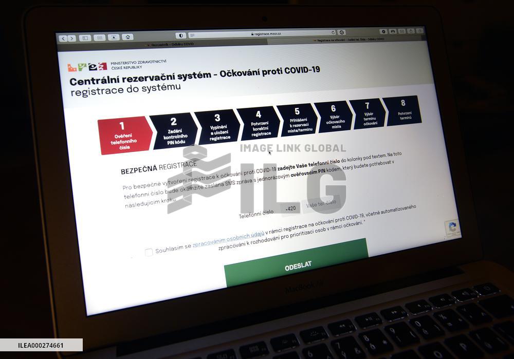 online reservation system for vaccination against coronavirus in the Czech
