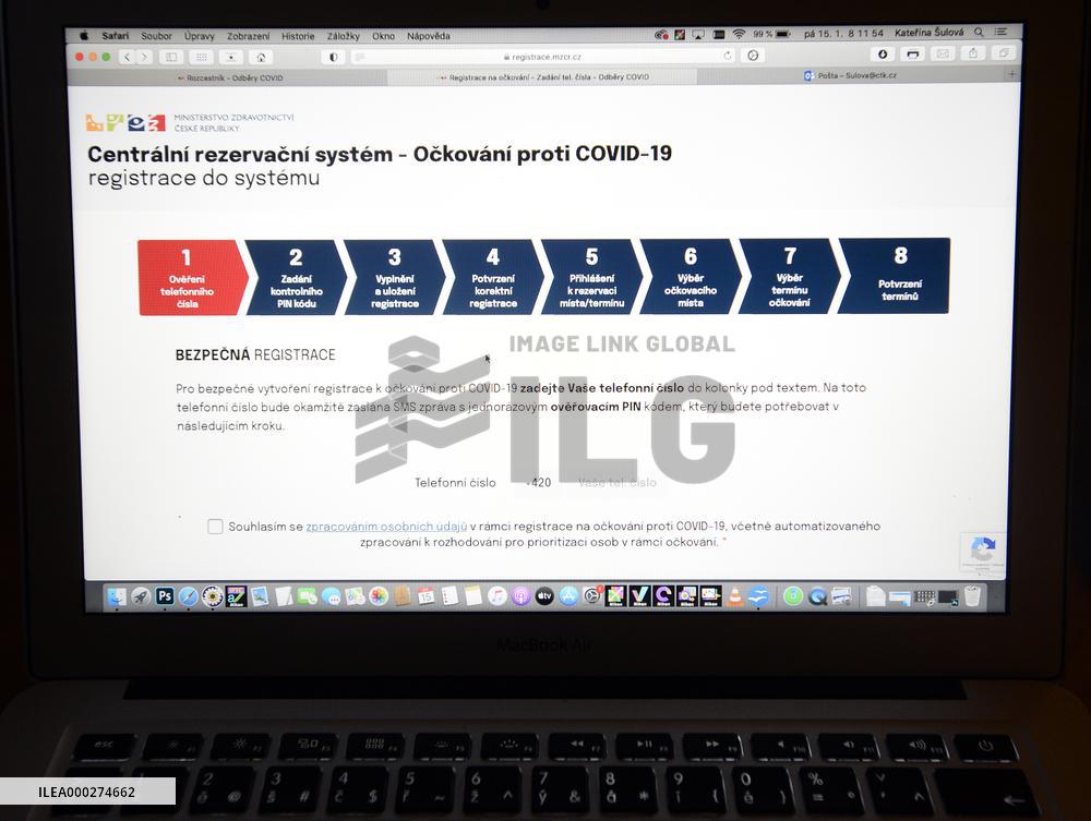 online reservation system for vaccination against coronavirus in the Czech
