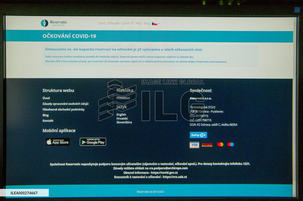 online reservation system for vaccination against coronavirus in the Czech