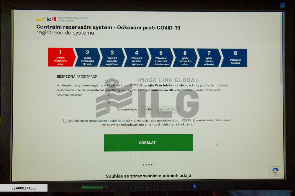 online reservation system for vaccination against coronavirus in the Czech