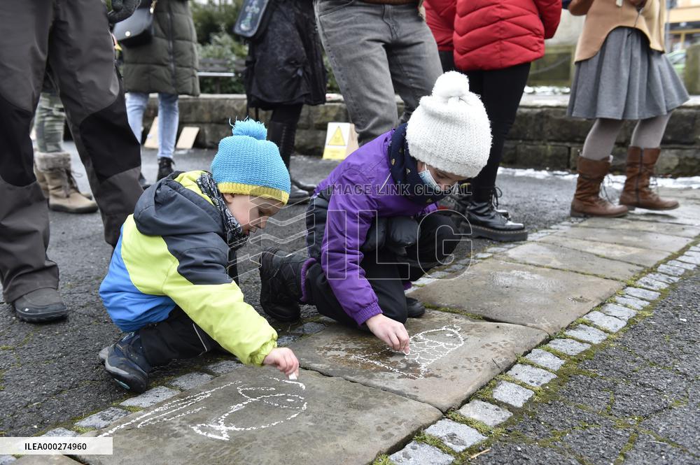 protest march demanding investigation into Becva River pollution