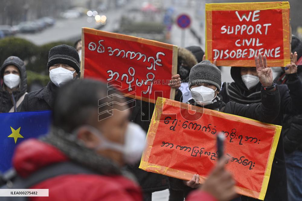 Protest against coup in Myanmar