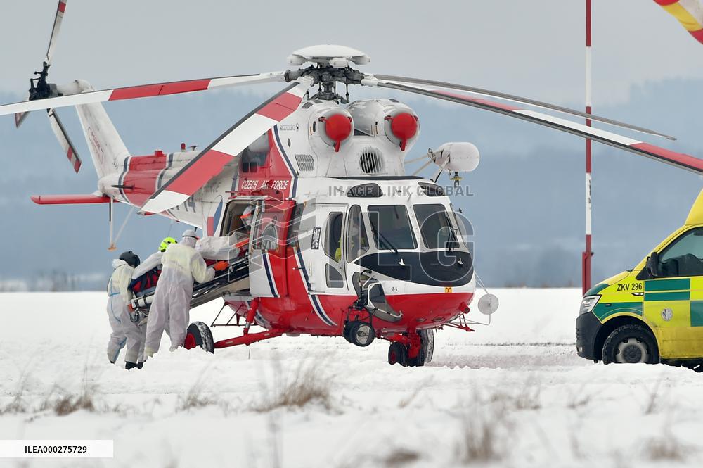 rescue helicopter W-3A Sokol, transport of patients with coronavirus