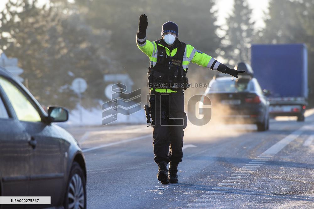 Police control, policeman, restricted movement, state of emergency, Czech Republic, Trutnov
