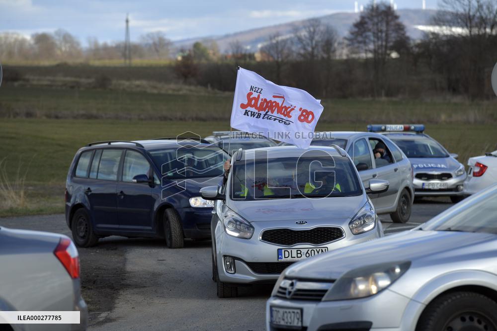 protest of Polish drivers, support for the Turow mine