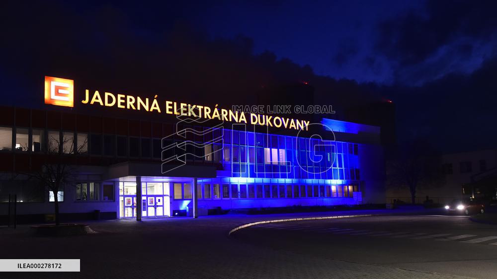 Nuclear Power Plant Dukovany shines blue on occasion of World Autism Awareness Day
