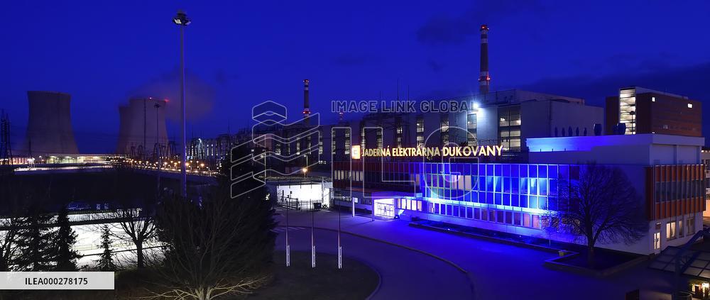 Nuclear Power Plant Dukovany shines blue on occasion of World Autism Awareness Day