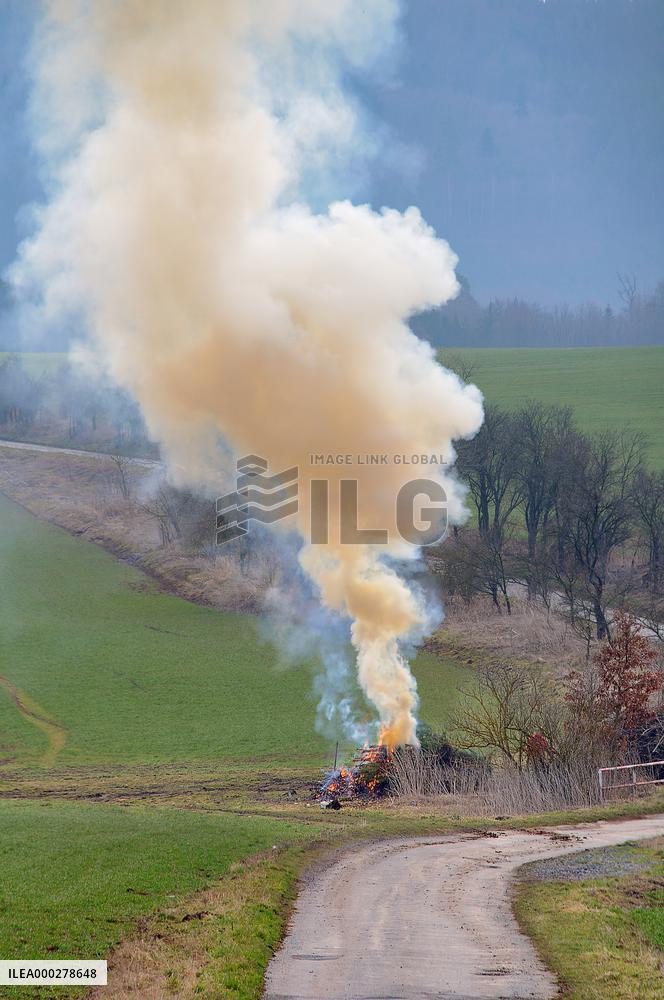 burning loppings, pollution, air, ecology, fire