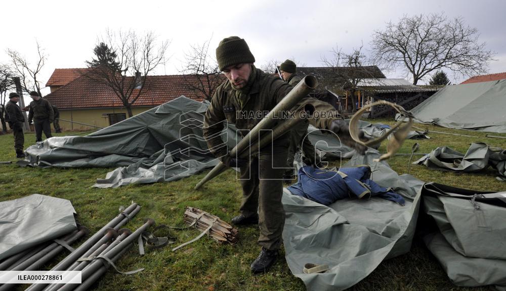 explosion of the ammunition store in Vrbetice, army, soldiers, guard unit