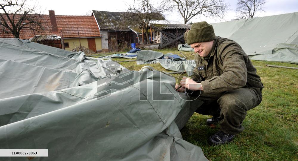 explosion of the ammunition store in Vrbetice, army, soldiers, guard unit
