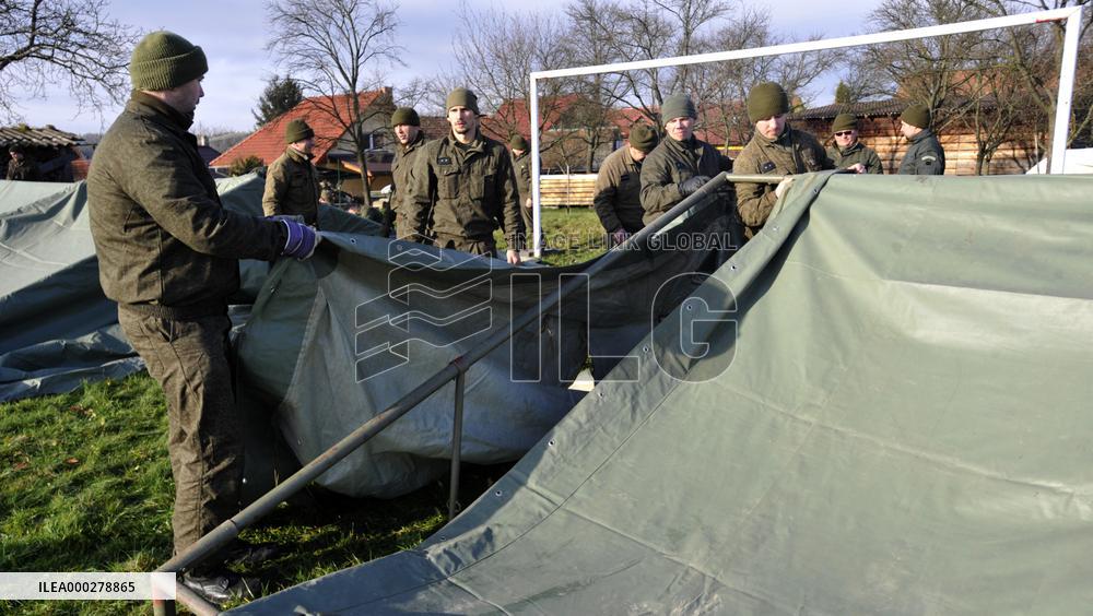 explosion of the ammunition store in Vrbetice, army, soldiers, guard unit