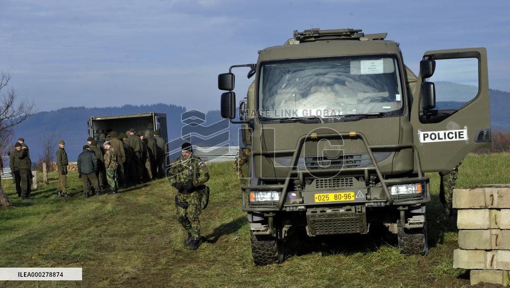 explosion of the ammunition store in Vrbetice, army, soldiers, guard unit