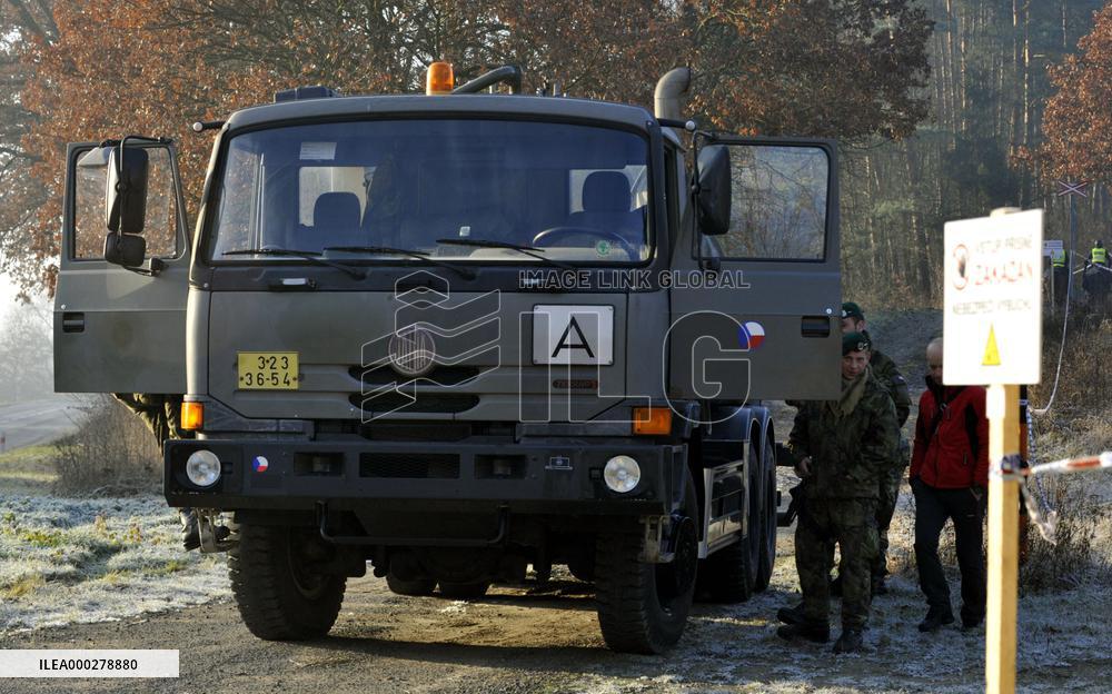 explosion of the ammunition store in Vrbetice, army, soldiers, guard unit