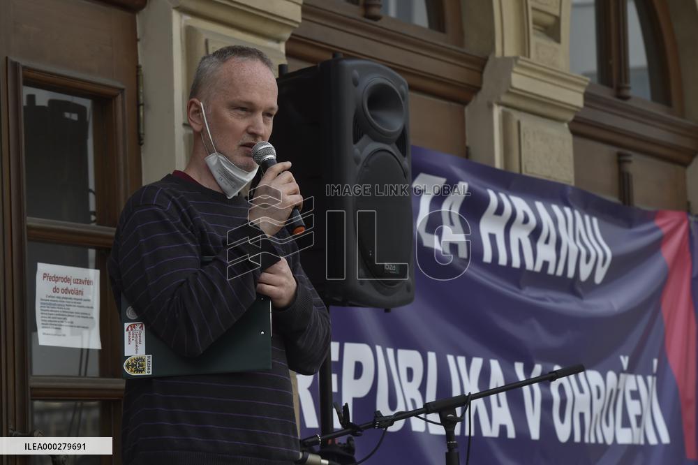 People, demonstrations against pro-Russian stances of President Milos Zeman, Andrej Babis, PM