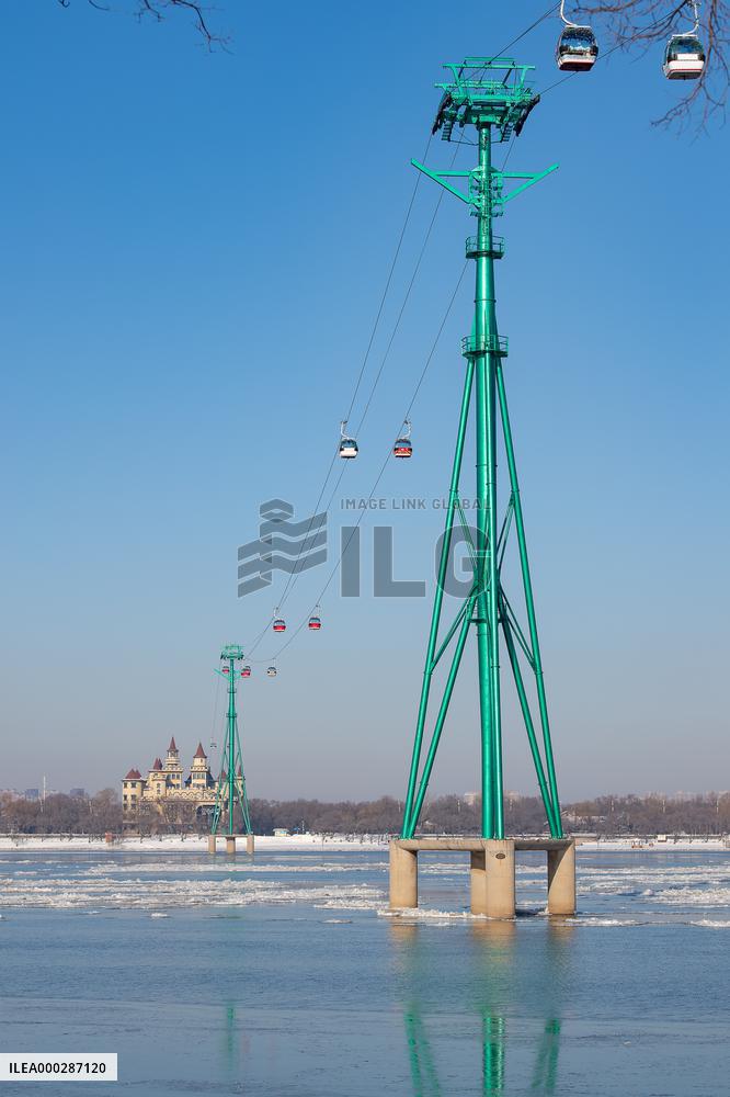 Ice Floes On Songhua River