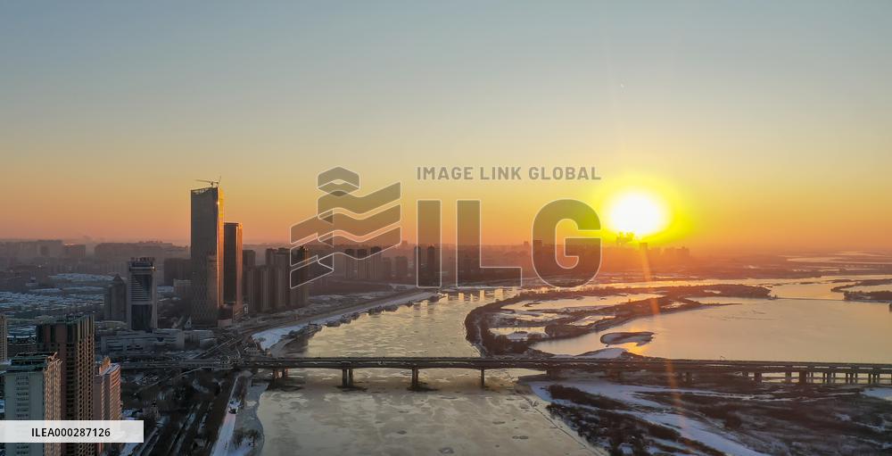 Ice Floes On Songhua River