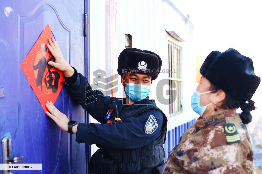Police Patrol The Border During The Spring Festival