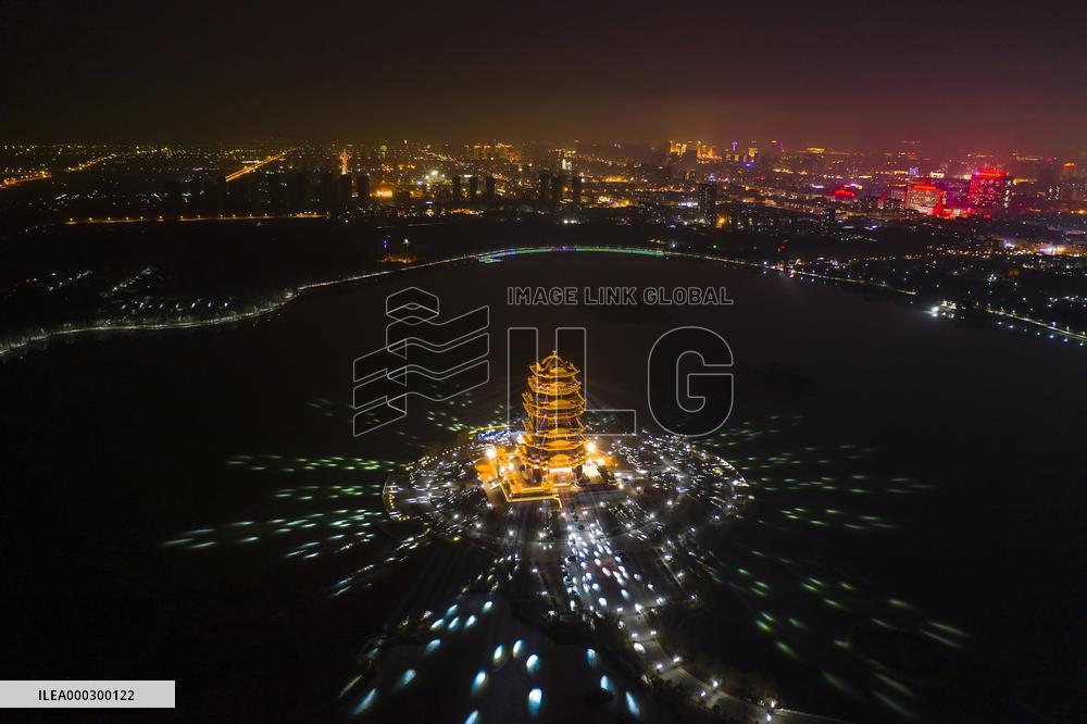 Download The Yellow River Tower Lit Up | Imagelinkglobal ILG: Product: ILEA000300122|Photos & Images ...