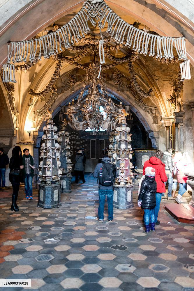 Church of All Saints with the Ossuary (bone church) in Sedlec