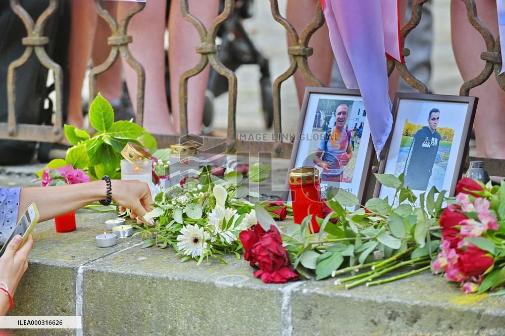 Crowds in Brno, express solidarity with Belarusian protest, people, rally