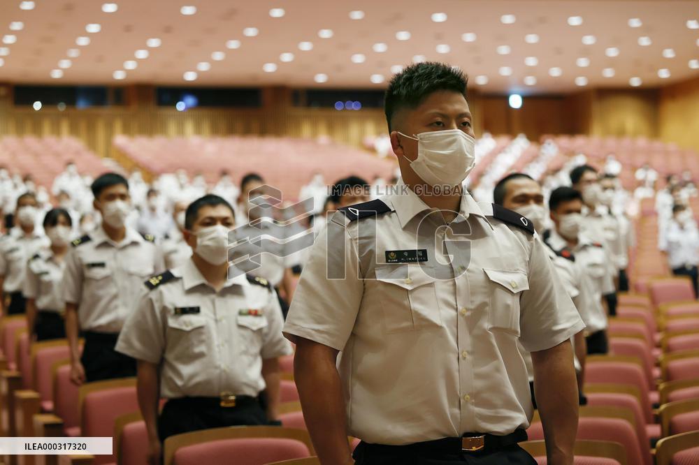 Defense officers deployed at state-run COVID-19 vaccination center