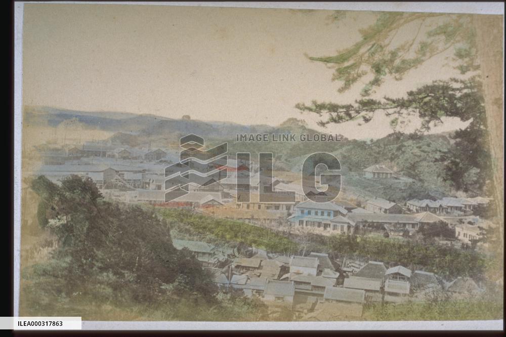 Port town with factories