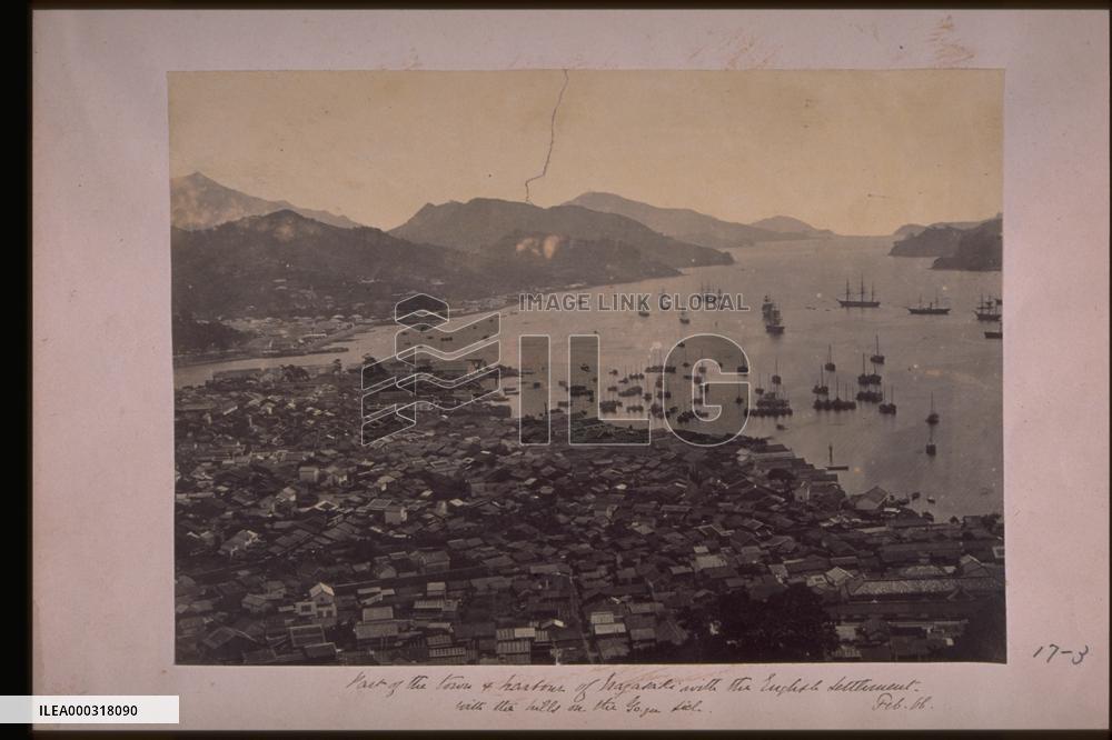 Daikokumachi,dejima,fan-shaped artificial island,and the entrance of NAGASAKI harbour
