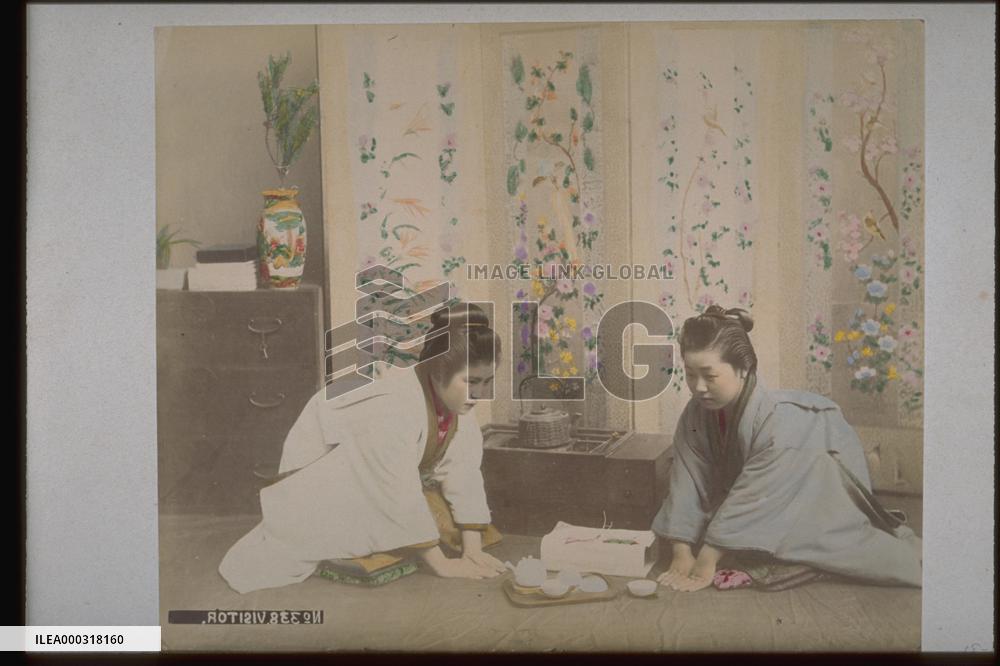 A greeting woman