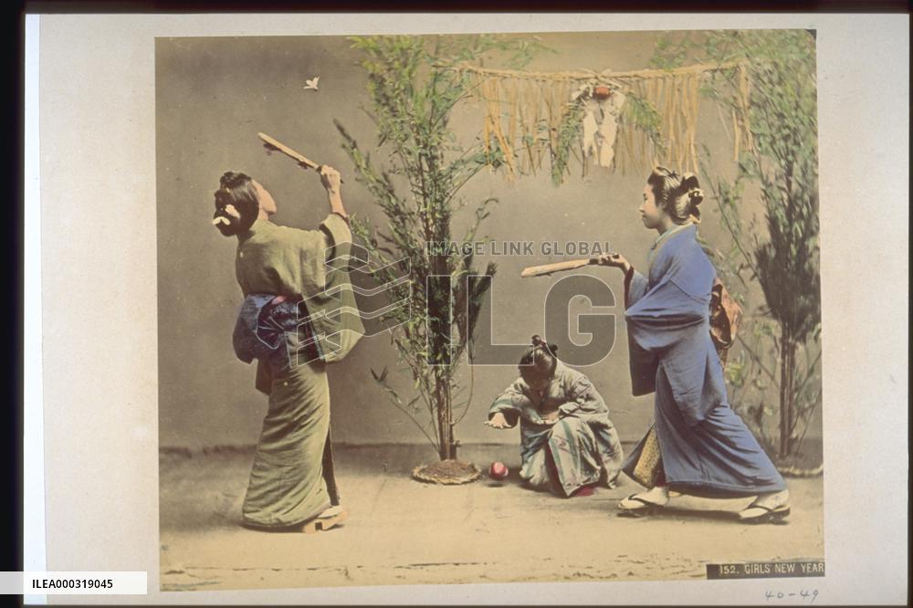 Girls playing a game with birdies