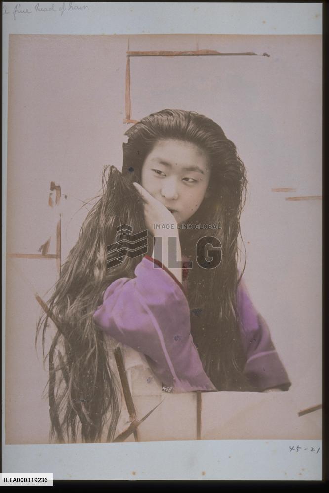 Woman washing her hair