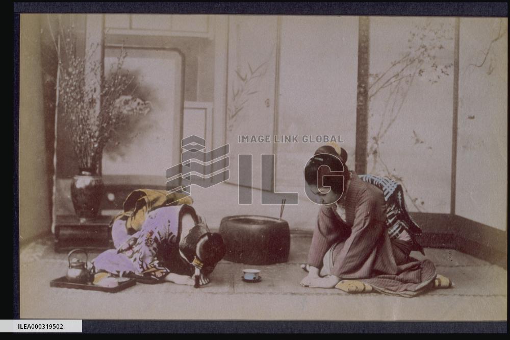 Women greeting each other