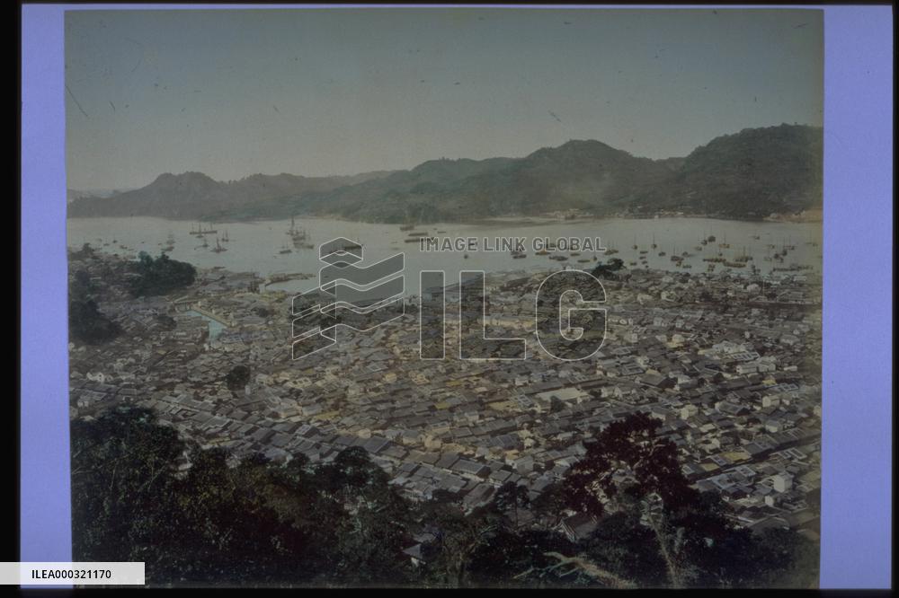 The city of Nagasaki and Nagasaki Harbour