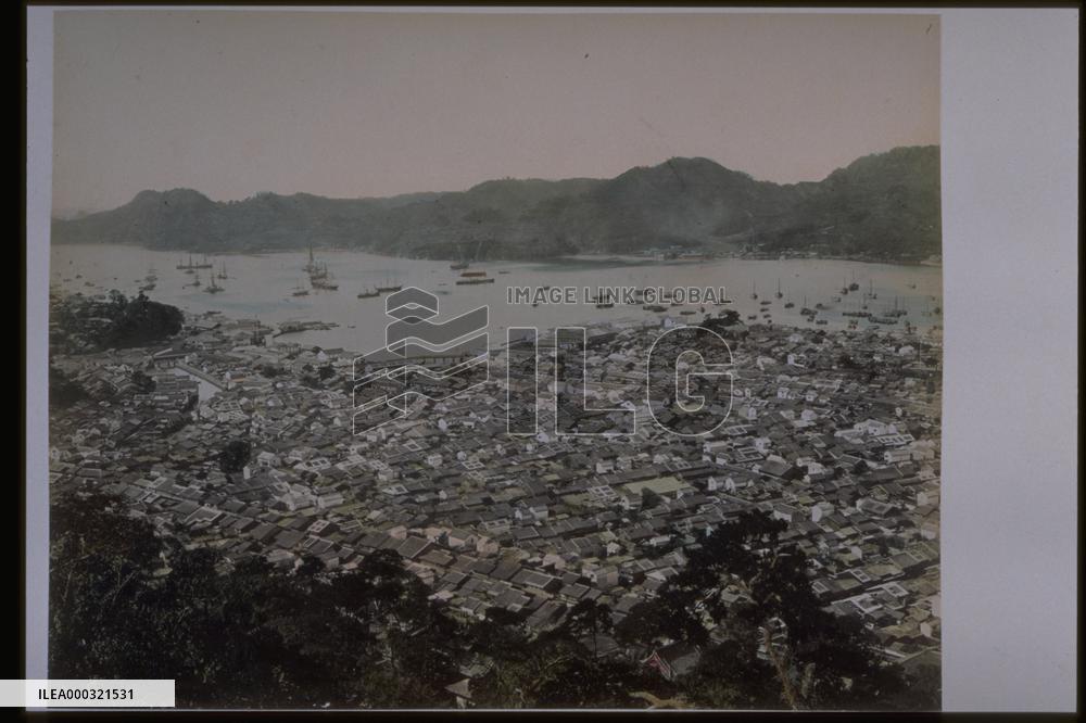 The city of Nagasaki and Nagasaki Harbour
