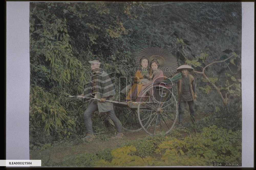 Women on jinrikishas