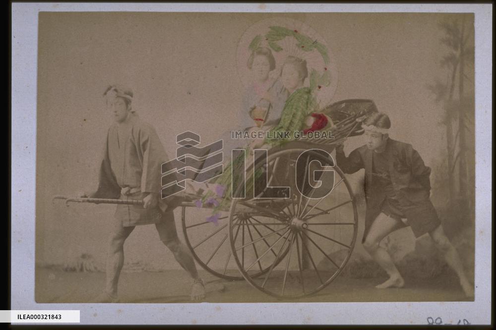 Women on jinrikishas