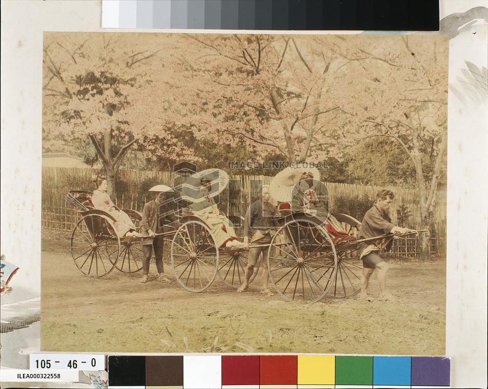 Women on jinrikishas