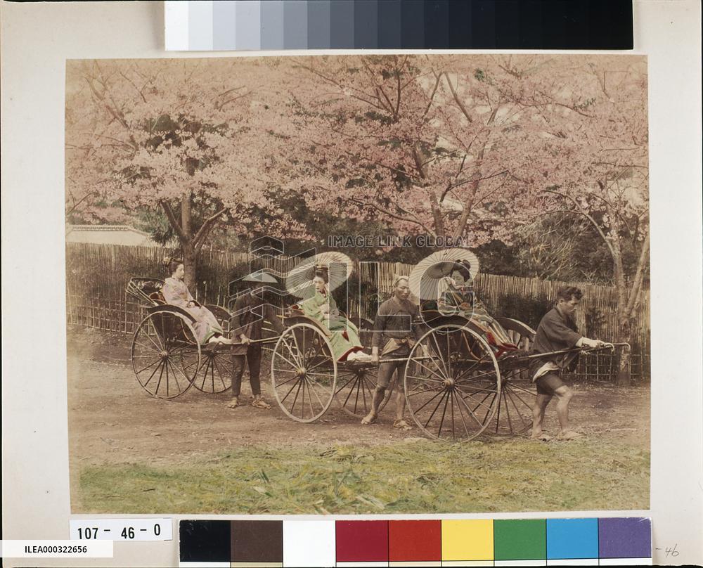 Women on jinrikishas