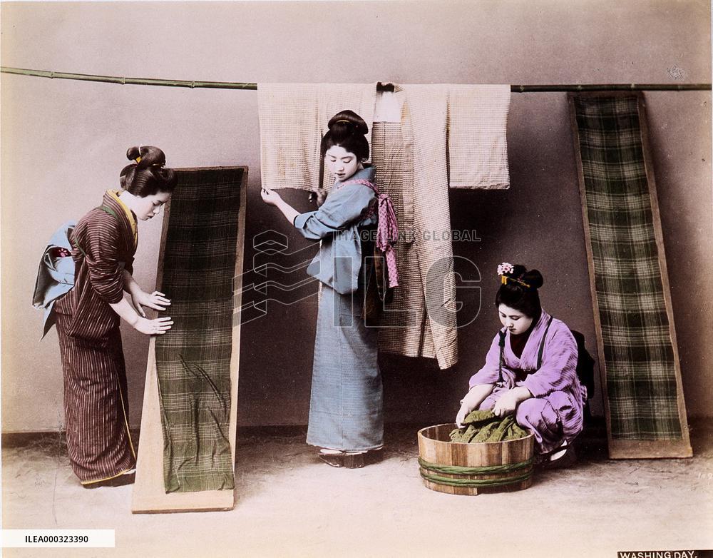 Women washing clothes