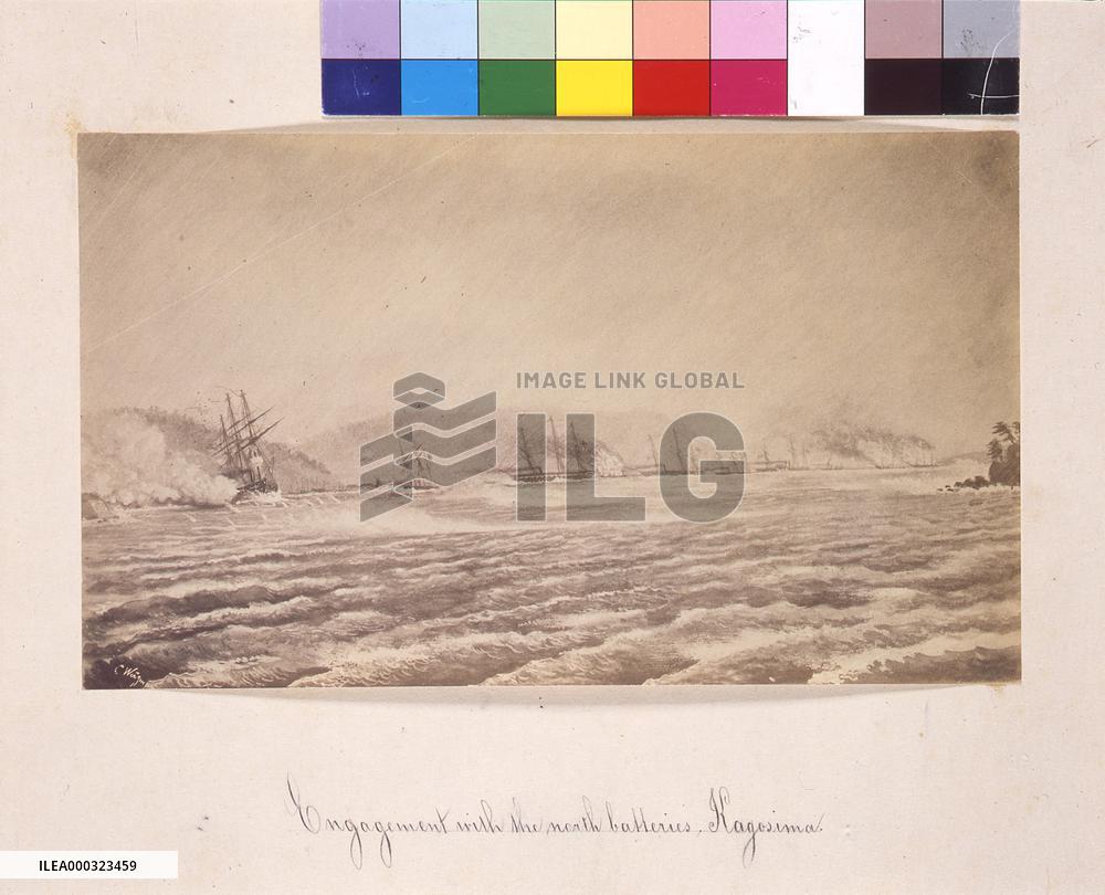 Drawing by Wirgman (Bombardment of Kagoshima)