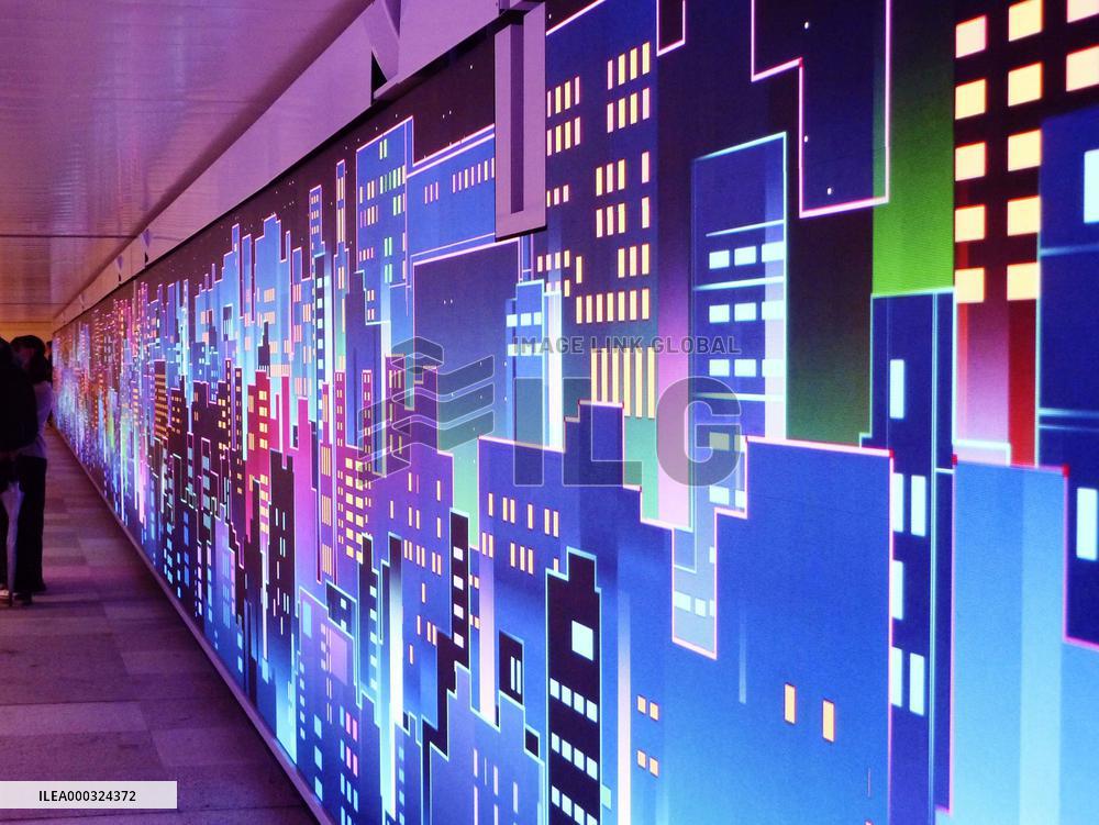 LED display at passage of JR Shinjuku Station