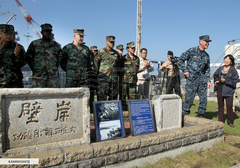 U.S. Navy unveils rediscovered stone monuments