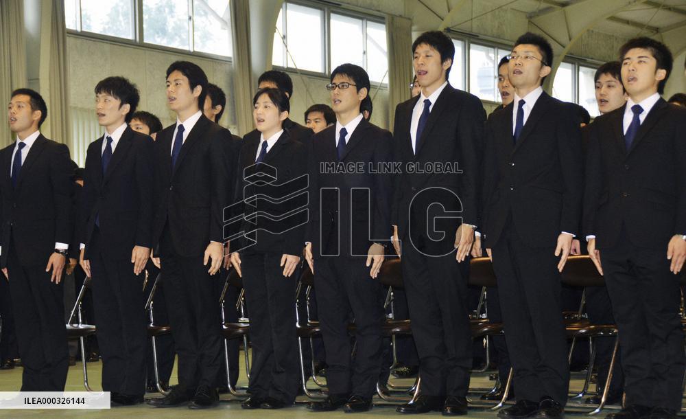 Entrance ceremony at aviation college
