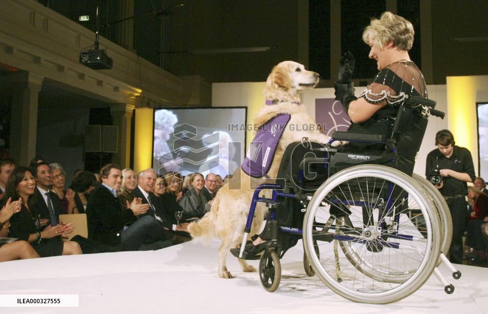 Fashion show with assistance dogs