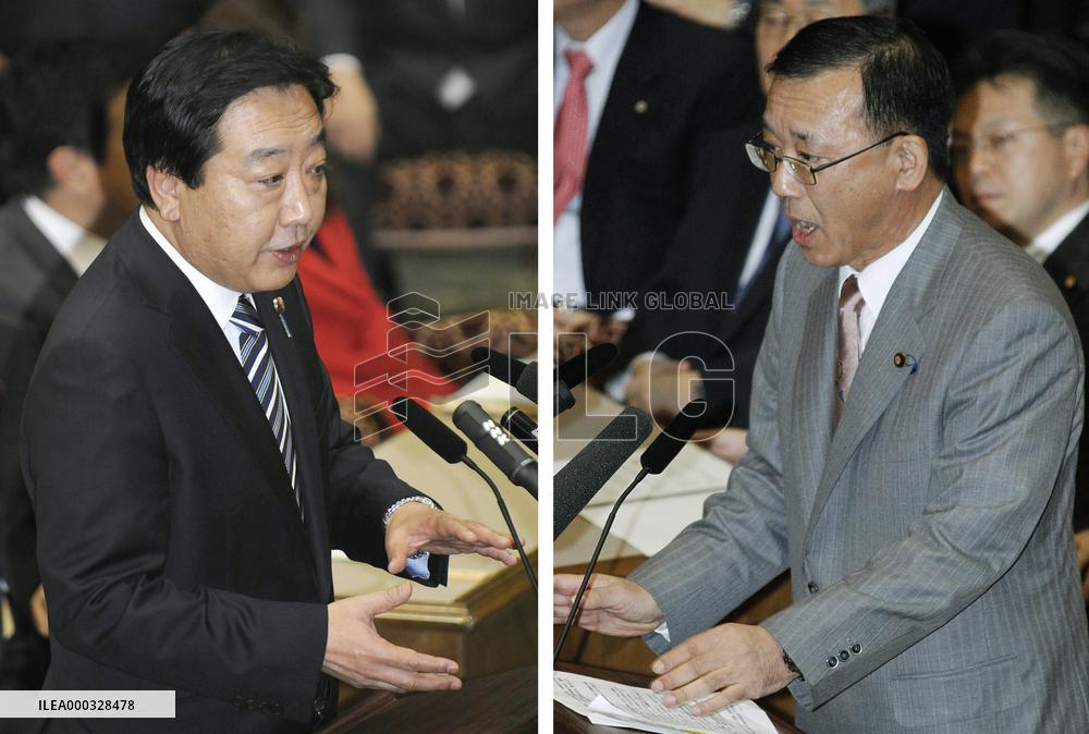 PM Noda, LDP chief Tanigaki in parliamentary debate