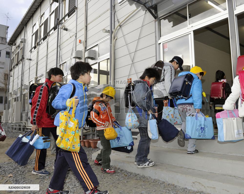 Prefabricated school building in disaster-hit Iwate Pref.