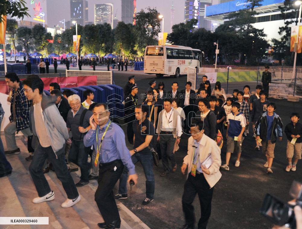 Tight security at Japan-China soccer match