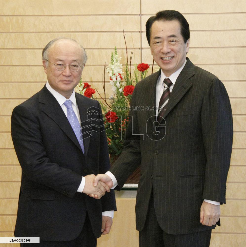 Kan, IAEA chief Amano meet in Tokyo